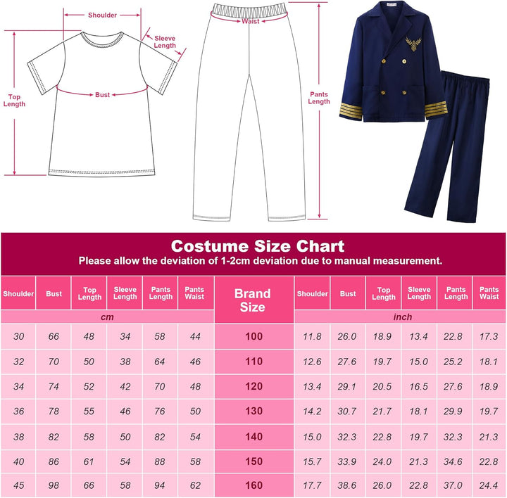 ReliBeauty Polizei Kostüm Kinder mit Polizei Mütze 122/Eitikett 120, 122/Eitikett 120