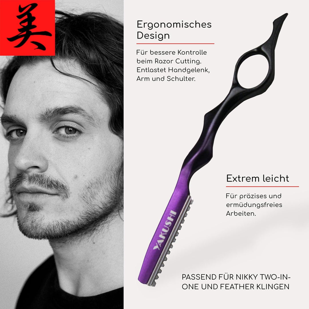 YAKUSHI Pro Razor FLYING Rasiermesser I Effilierer kompatibel mit Nikky Two-in-One & FEATHER Klingen