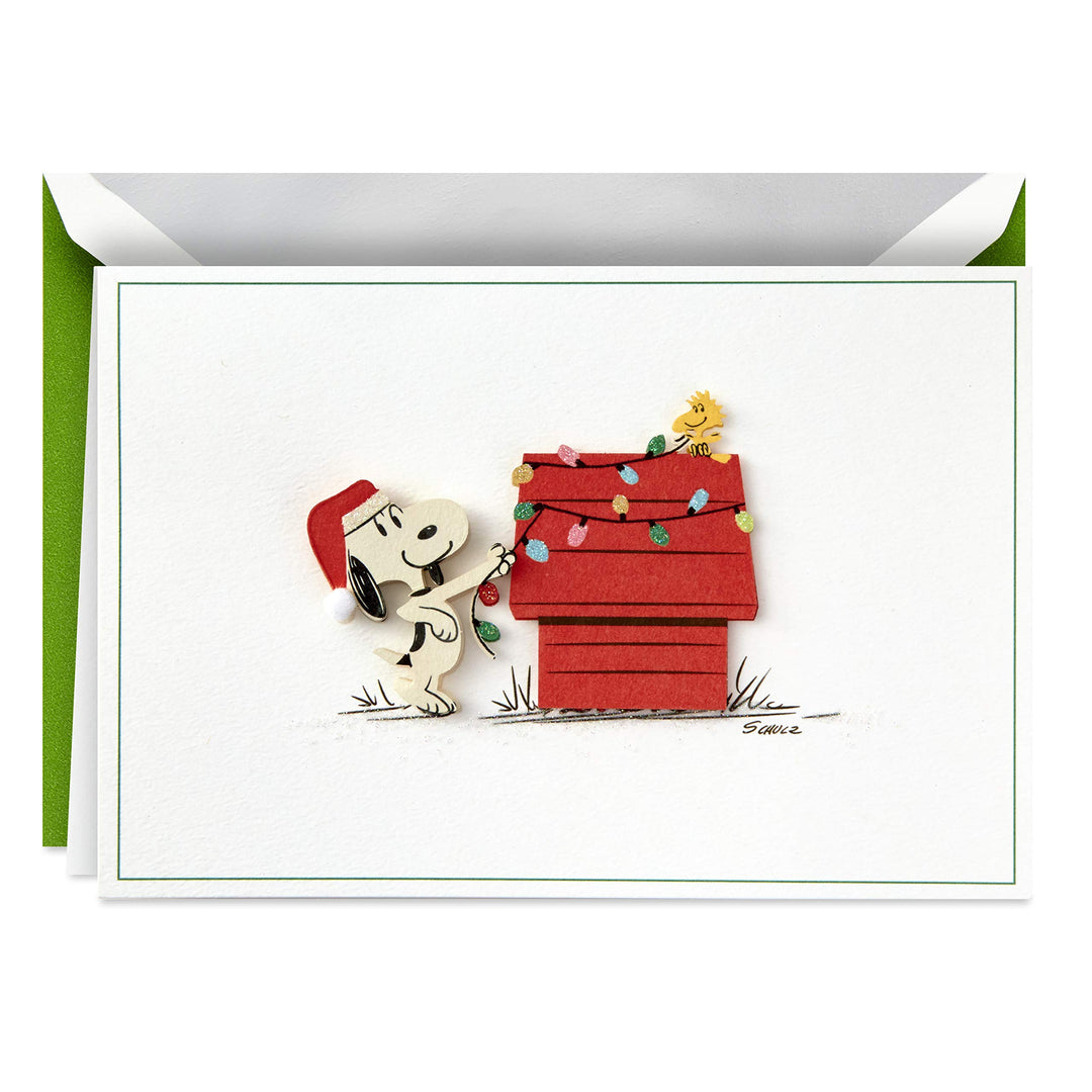 Hallmark Signature Peanuts Weihnachtskarten, Snoopy Weihnachtsbeleuchtung (10 Karten mit Umschlägen)