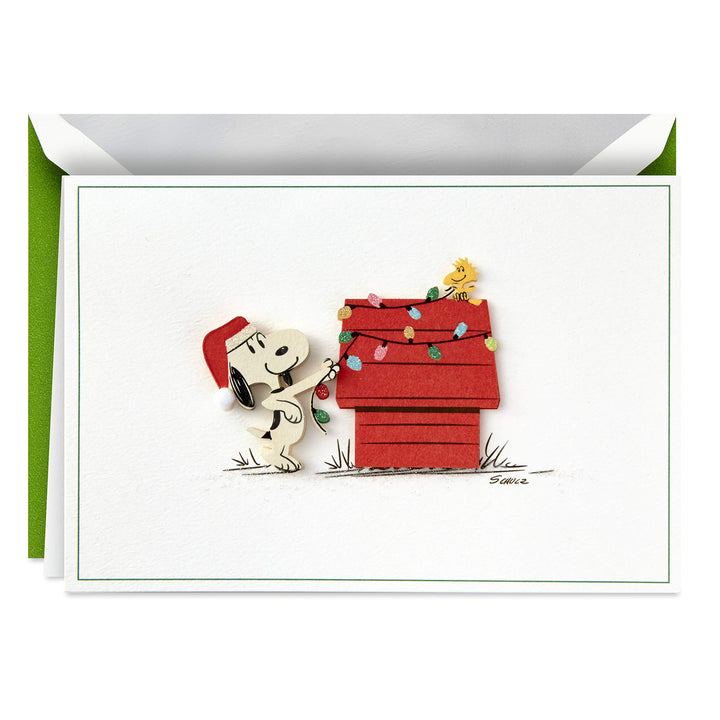 Hallmark Signature Peanuts Weihnachtskarten, Snoopy Weihnachtsbeleuchtung (10 Karten mit Umschlägen)
