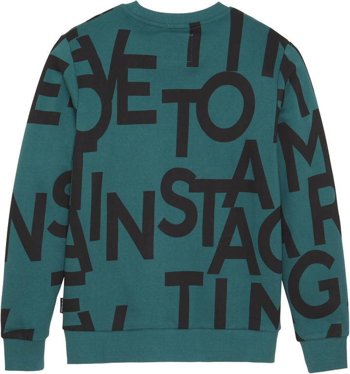 TOM TAILOR Jungen Kinder Sweatshirt 152 34060 - Jasper Green Wording Design, 152 34060 - Jasper Gree