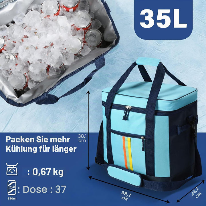 Kato Tirrinia isolierter Kühler-Rucksack, 35L für 37 Dosen, aus PVC Composite, auslaufsicher, ideal