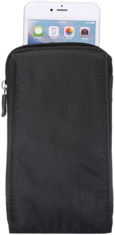 Multi-Functional Universal Vertical Stripes Pouch Bag Case Zipper Closing Carabiner for Sony Xperia