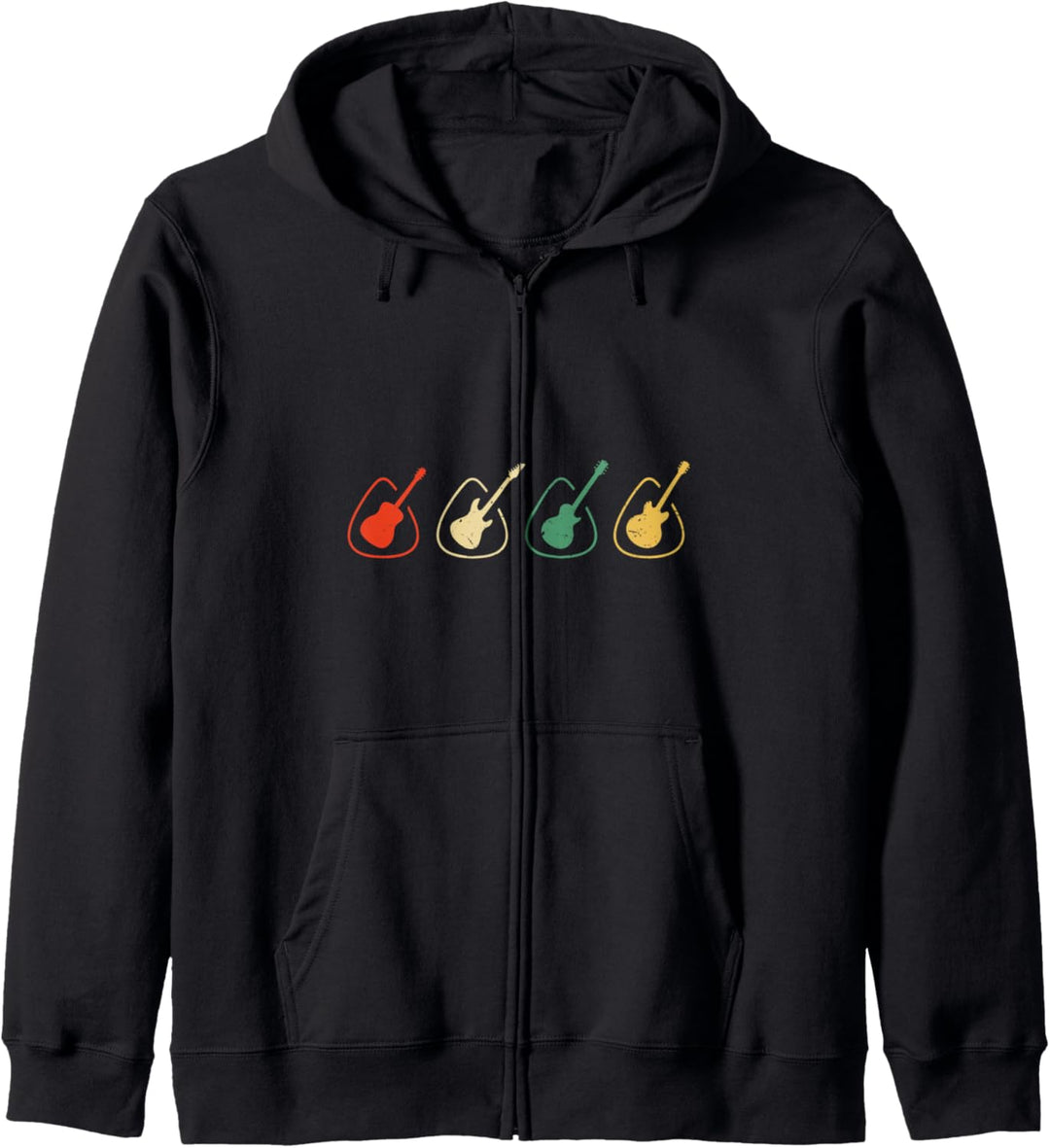 Gitarre Kopf Plectrum Musik Vintage Geschenk für Gitarrist Kapuzenjacke