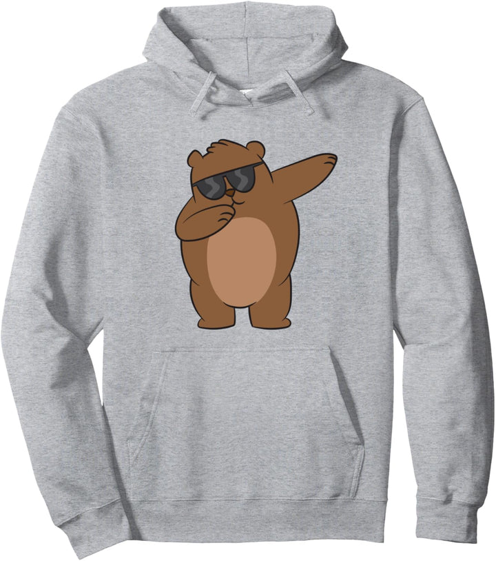 Dabbender Bär mit Sonnenbrille Kinder Grizzlybär Braun Bär Pullover Hoodie