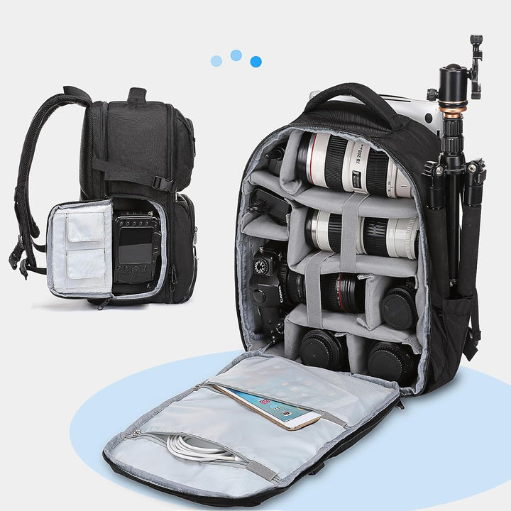 MOSISO Kamera Rucksack,DSLR/SLR/Spiegellose Kamera Tasche,Seite Schnell Zugang Fotografie Reise Tasc