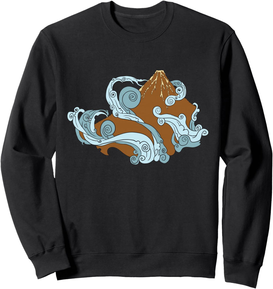 Japanese Mountain Waves Clouds Pop Art Vaporwave Ästhetik Sweatshirt