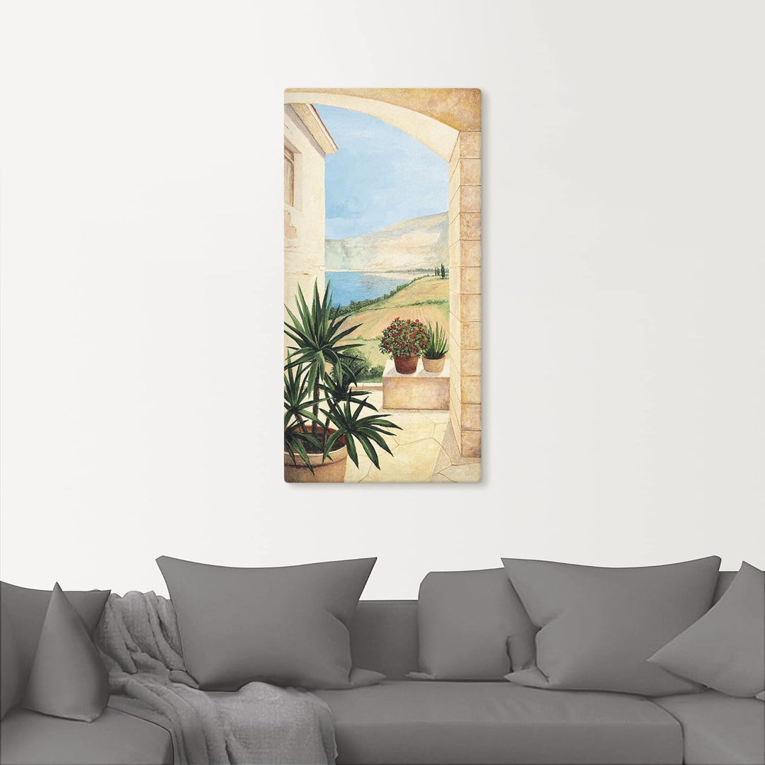 ARTland Leinwandbilder Wandbild Bild auf Leinwand 50 x 100 cm Landschaften Fensterblick Italien Male