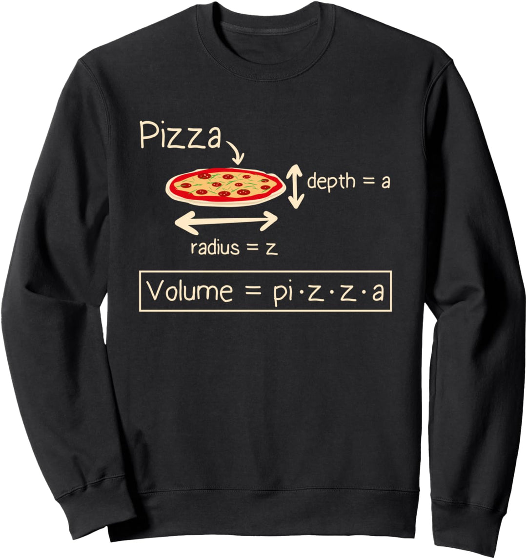 Volumen Formel Pizza und Mathe Meme | Lustiges Mathe Lehrer Sweatshirt