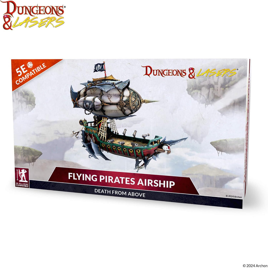 Dungeons &amp; Lasers Deuslair Flying Pirates Luftschiff Miniatur – für DND- und 5E-kompatible RPG-Spiel