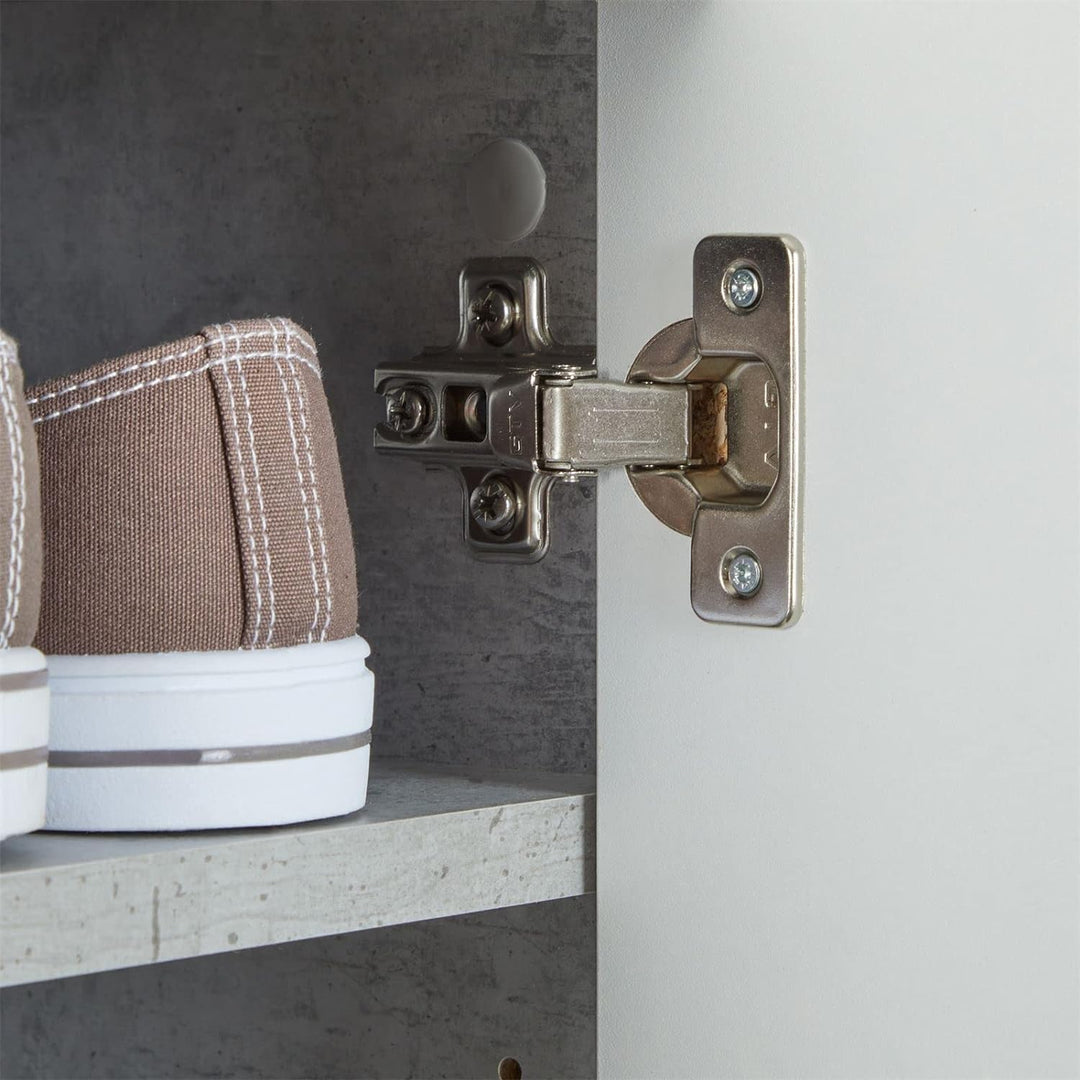 CARO-Möbel Schuhschrank LENNIS mit 4 praktischen Böden Schuhregal Schuhkommode mit 2 Türen, in Beton