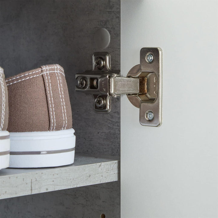 CARO-Möbel Schuhschrank LENNIS mit 4 praktischen Böden Schuhregal Schuhkommode mit 2 Türen, in Beton
