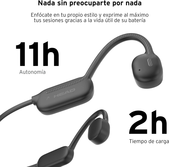 HEAD Bone Kabellose Sport-Kopfhörer, Lauf-Kopfhörer mit 11 Stunden Wiedergabe, Lauf-Kopfhörer mit Kn