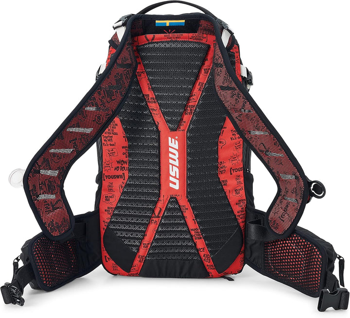 USWE Flow - Backpack with Back Protector, for Bike, Mountainbike, MTB and E-MTB Flow 16 Schwarz, Flo