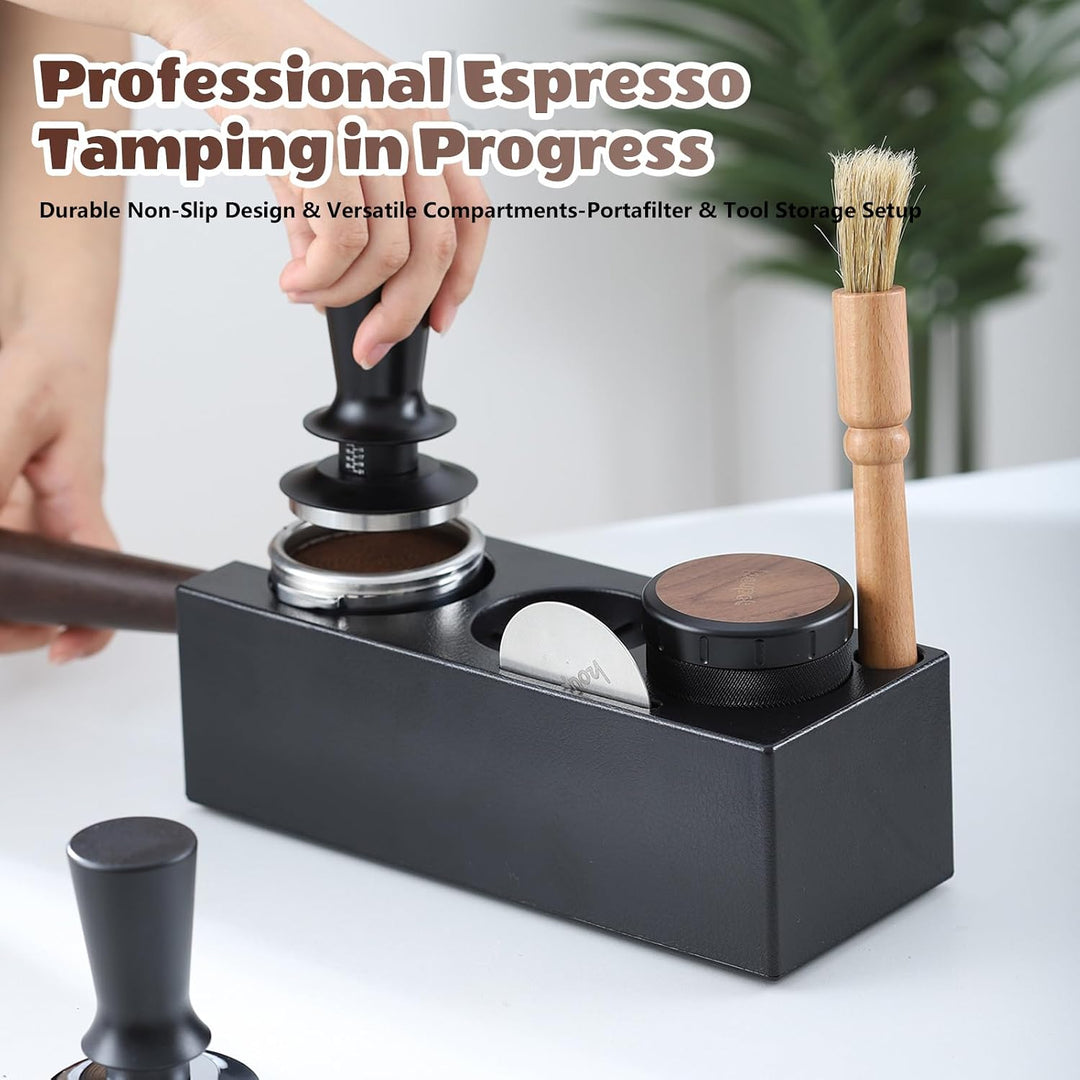Tamperstation Barista: ABS Kunststoff, Espresso Station, Modernes Design, Kaffee Zubehör, Tamping St
