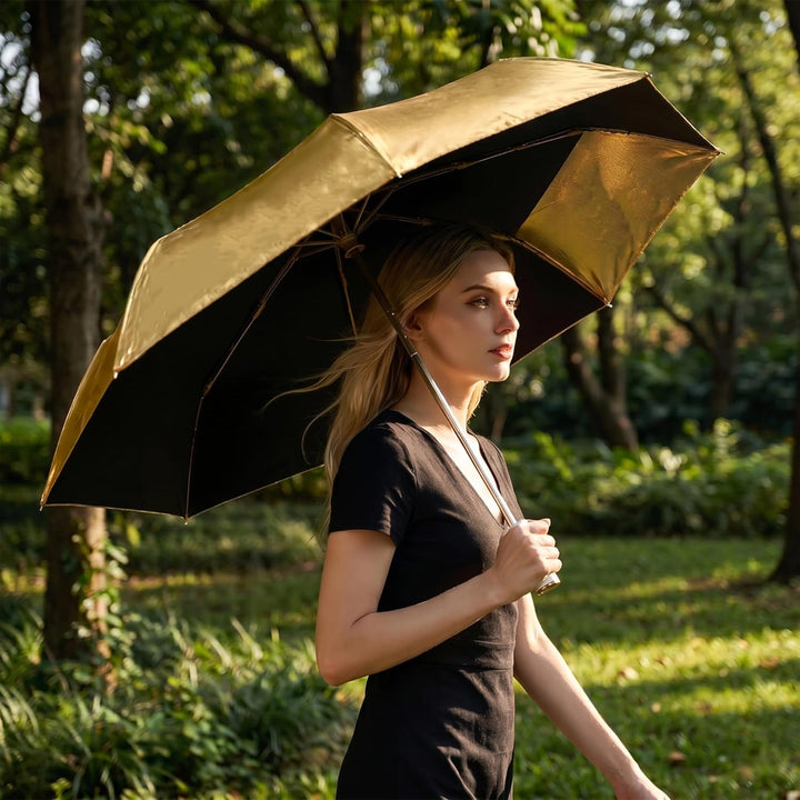 erised's bifrost Regenschirm mit automatischer Öffnung, ergonomischem Griff, Goldbeschichtung gegen