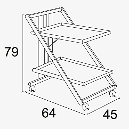 Arredamenti Italia Servierwagen SIMPATY; Holz - Zusammenklappbar - 2 Ablageflächen - Elegant - Farbe