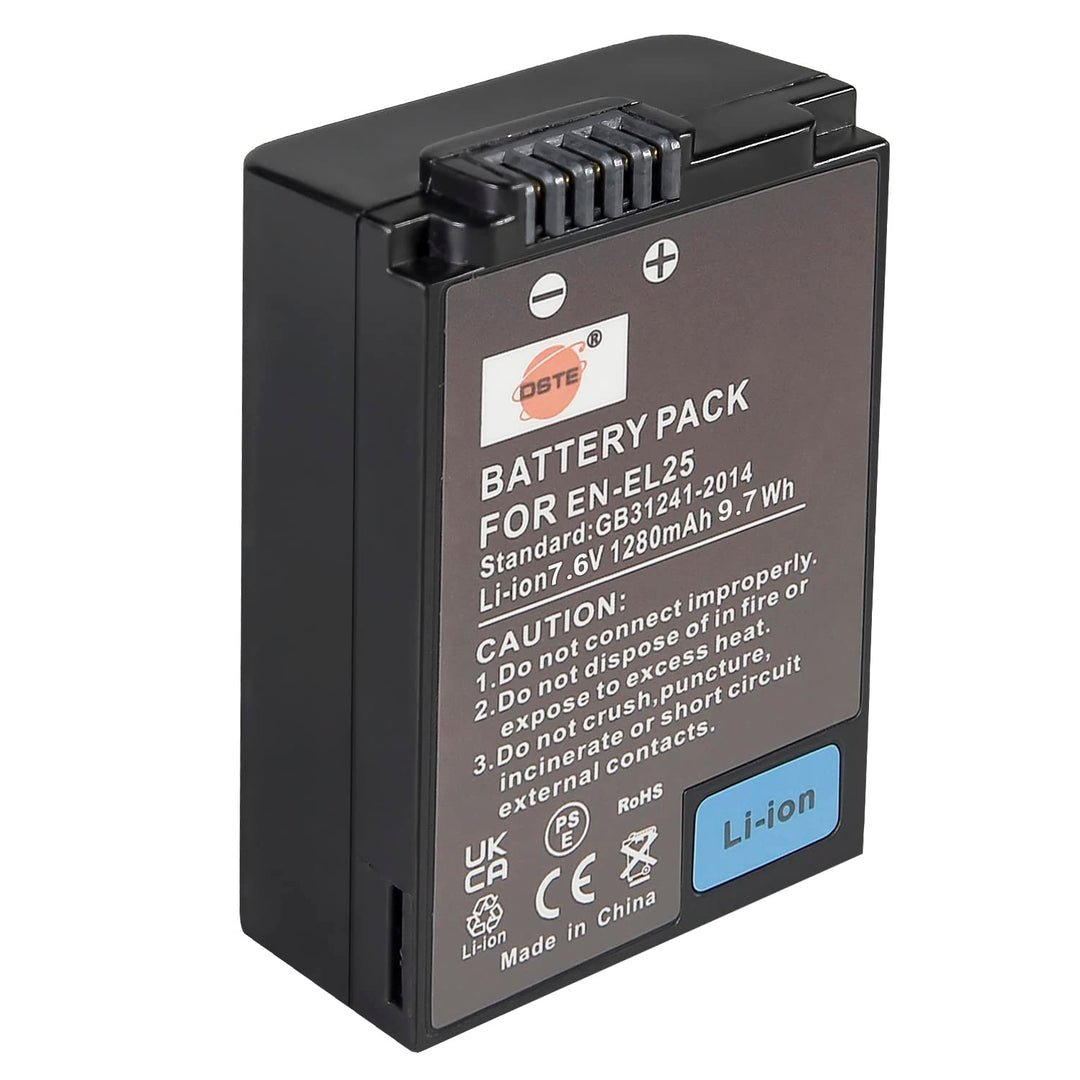 DSTE-DE EN-EL25 DSTE Ersatz Batterie Akku Kompatibel für EN-EL25a,4241 und Nikon MH-32,Nikon Z Serie