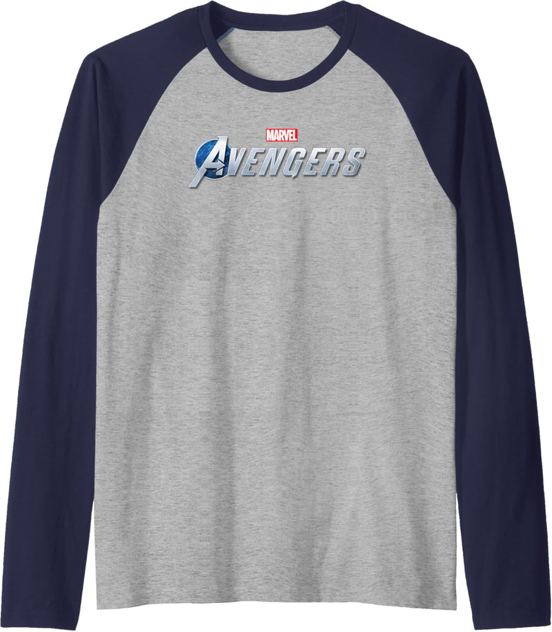 Marvel The Avengers Silver Logo Raglan