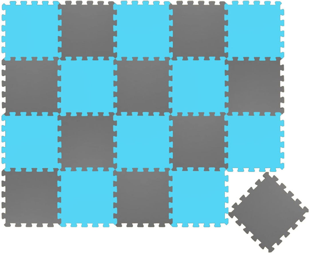 LittleTom 18 Teile Spielmatte Baby ab Null - 30x30 Schaumstoff Puzzlematte Kinder Isomatte Baby Spie