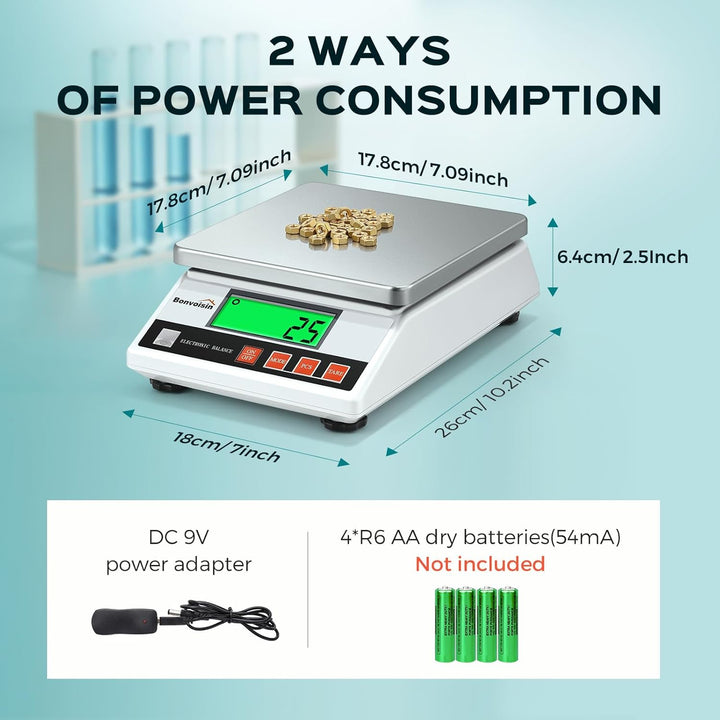 Bonvoisin 6000g, 0.1g Hochpr?zise Digitale Elektronische Waage Industrielle Z?hlwaage Küchenschmuckw