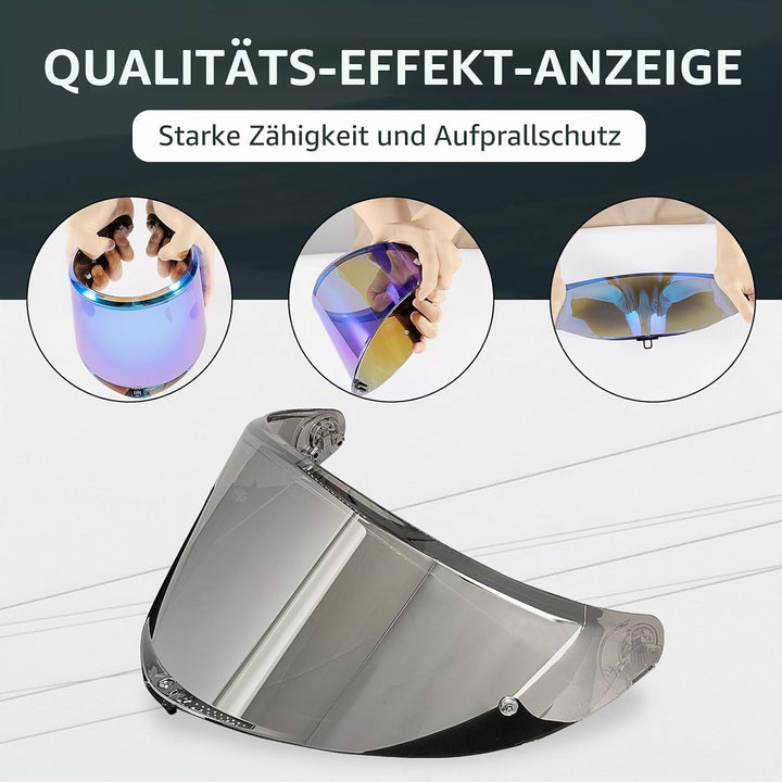 PSLER Helmvisier für K6 K6s - Helmgesichtsschutz Getöntes Visier Motorradhelm Zubehör Ersatz für K6