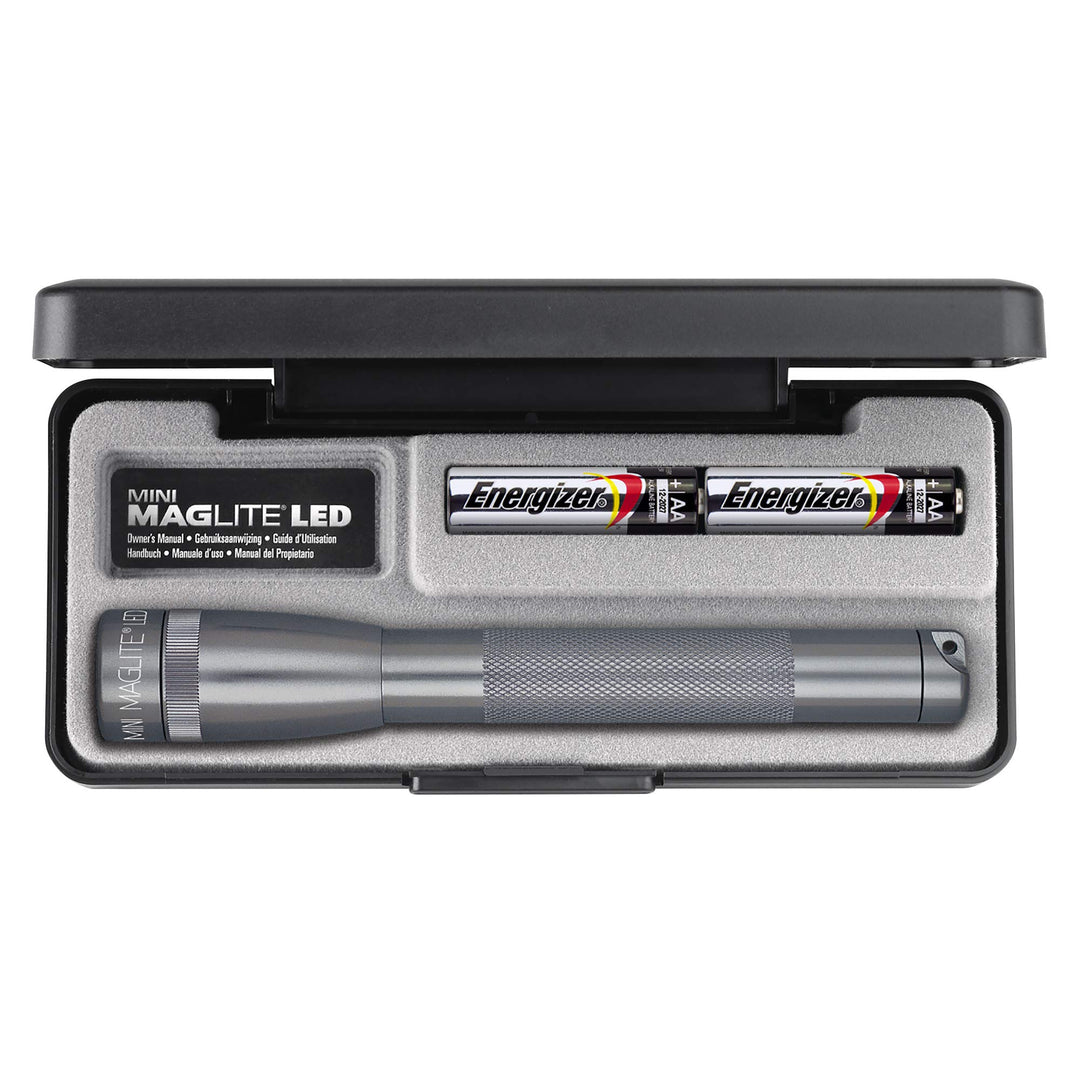 Mag-Lite SP22097F Mini Maglite 2AA Multimode Hochleistungs-LED-Taschenlampe, 17 cm titan-grau inkl.