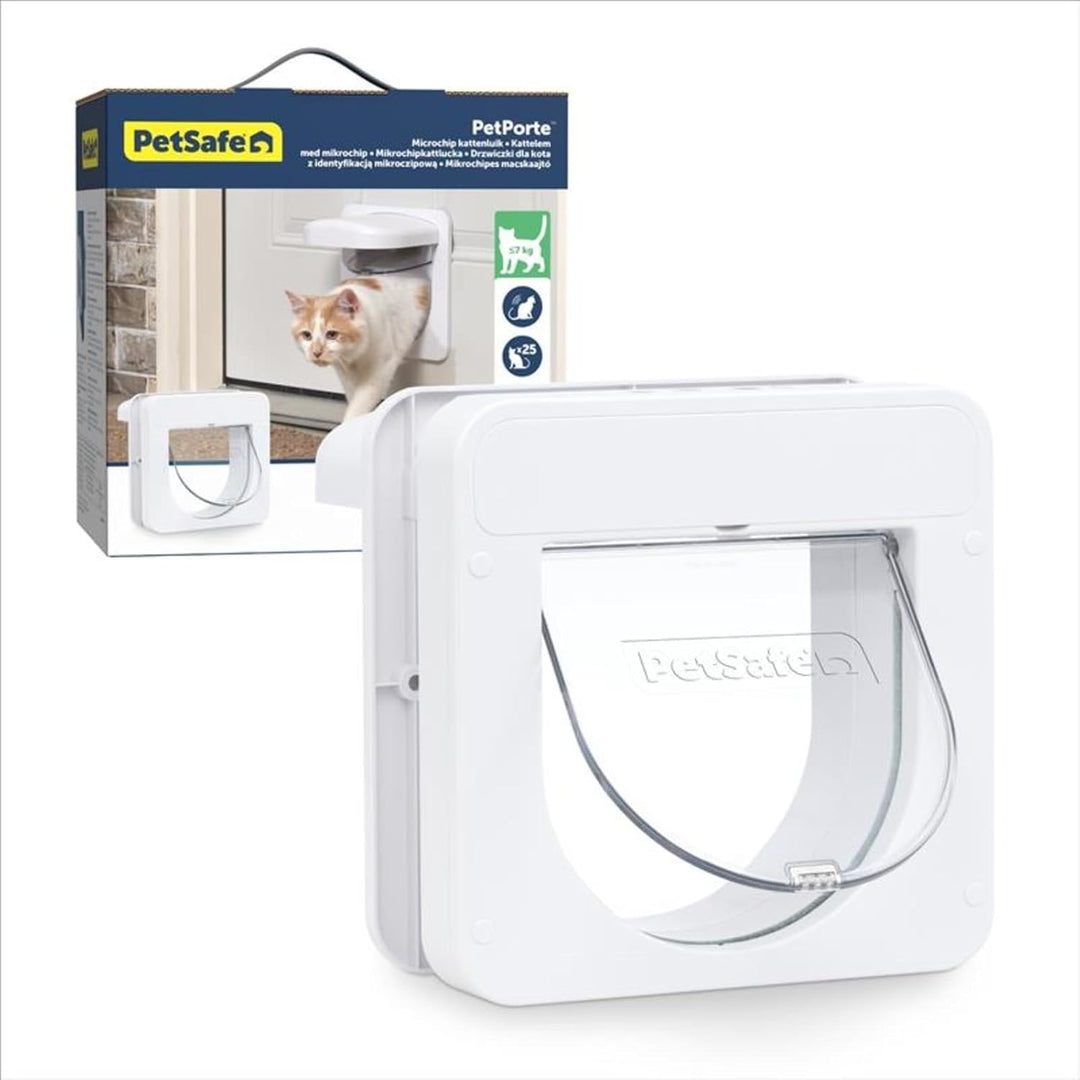 PetSafe Petporte smart flap Mikrochip Katzenklappe, Automatischer Zugang mit Chip-Erkennung, Für Kat