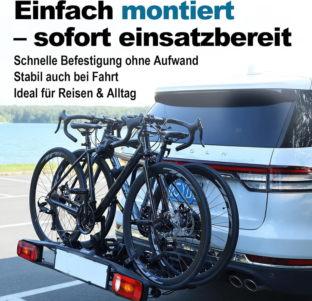 Rahmenhalter für Heck, Abschliessbare Rahmenhalterung für Fahrradträge für U-Bügelrohr (25 cm Länge)
