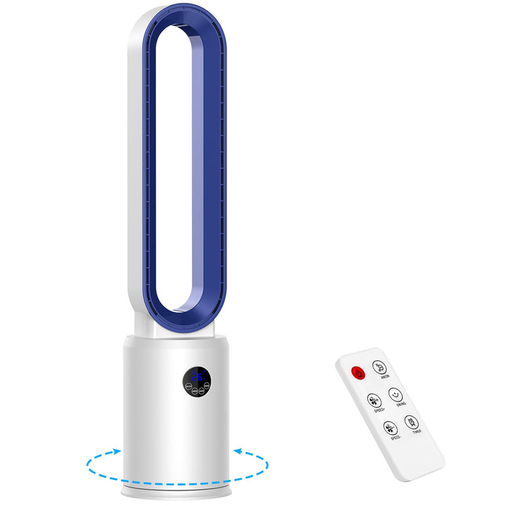 YAZEKY Turmventilator Sehr Leise Rotorloser Ventilator - 3 Geschwindigkeiten 97cm 60° Oszillierender
