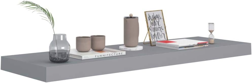 homiuse Schweberegale 4 STK. Grau 80x23,5x3,8 cm MDF Wand KüChenregal Regale FüR WäNde HäNgeregal Wa