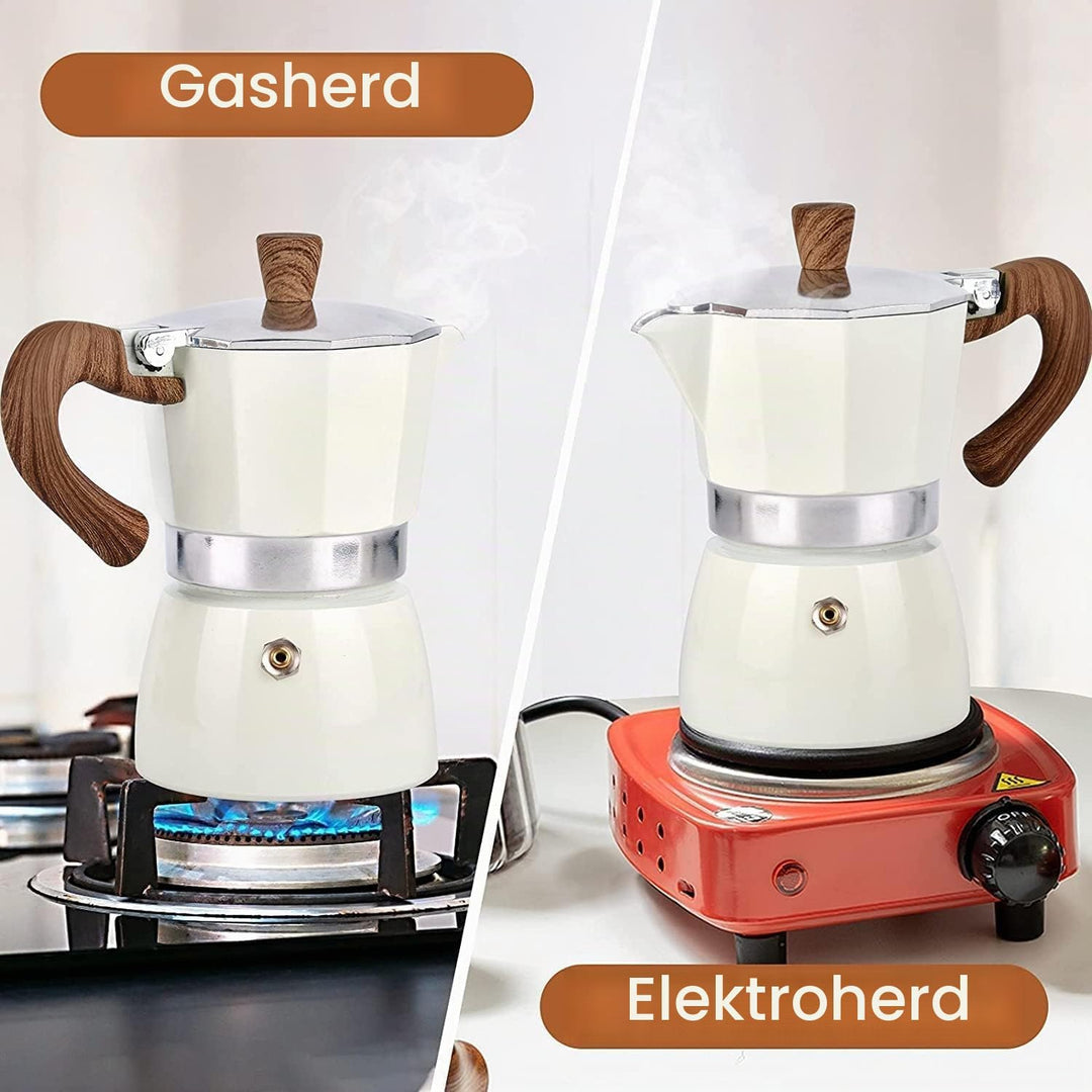 Espressokocher für den Herd, 3 Espressotassen, Mokkakanne – 142 ml, manuelle kubanische Kaffee-Perko