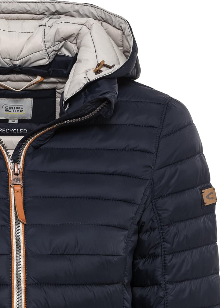camel active Damen Steppjacke aus recyceltem Polyester 34 Dunkelblau, 34 Dunkelblau