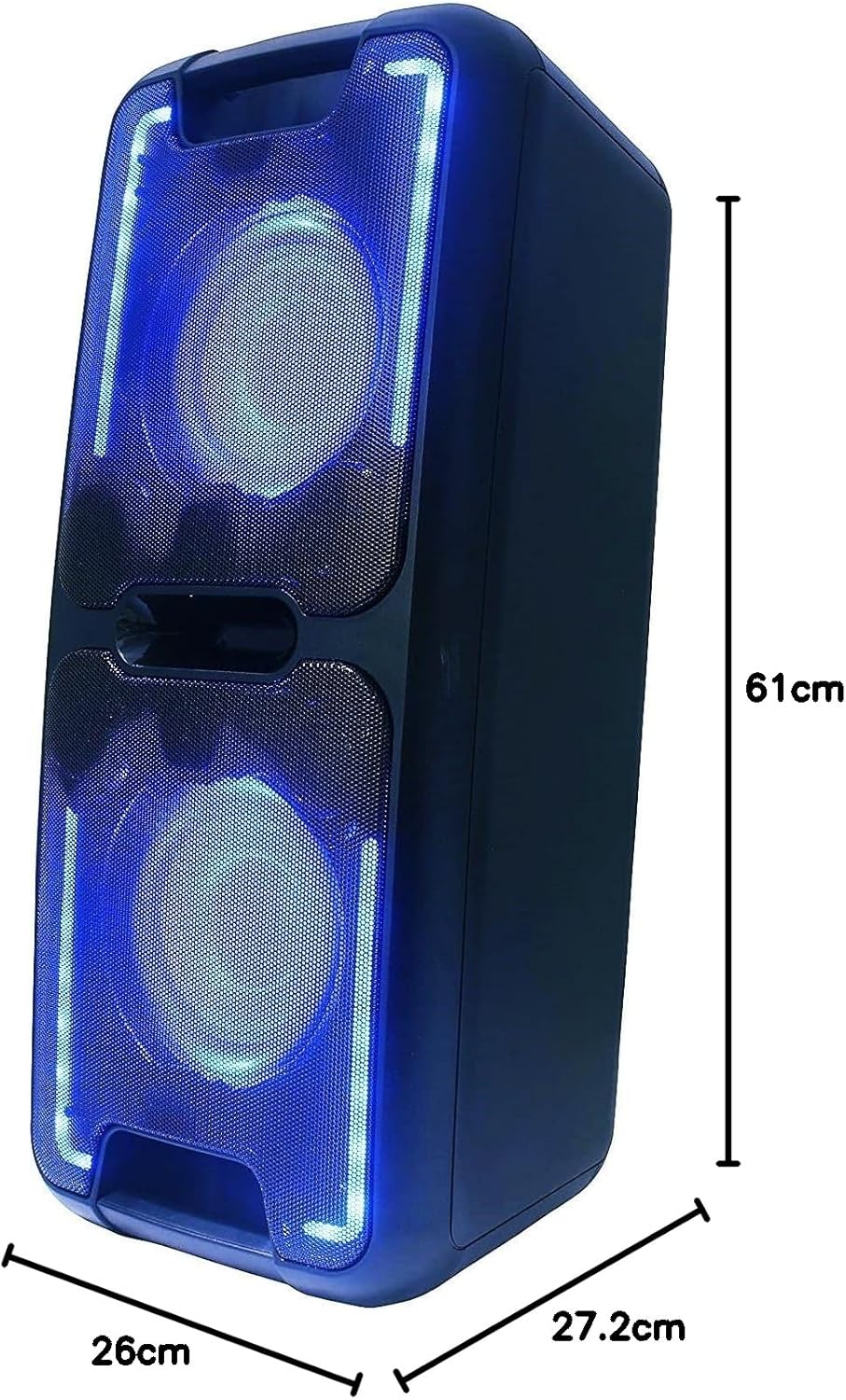 Reflexion PS08BT DJ Karaoke PA-Anlage, mobil mit Akku und Lichteffekten (Bluetooth, USB, AUX, Mikrof