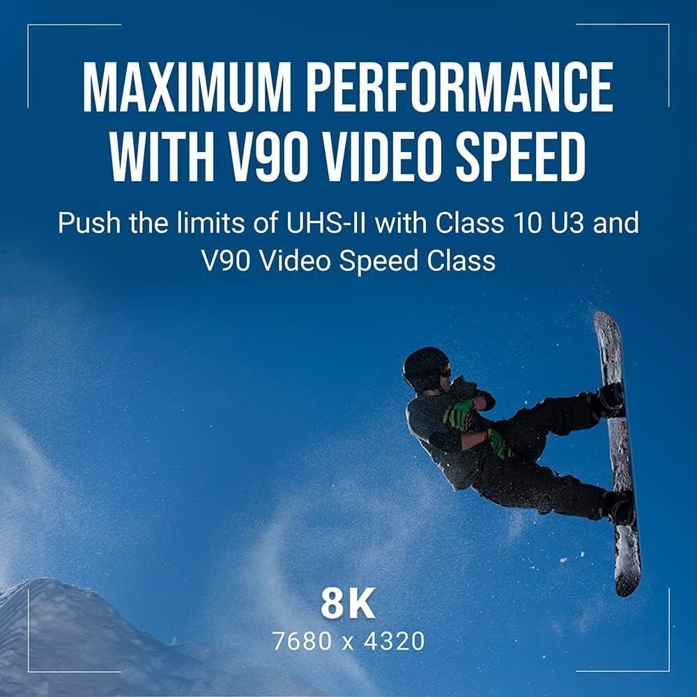 PNY 128GB X-PRO 90 Class 10 U3 V90 UHS-II SD Flash Memory Card 128GB UHS-II EliteX-PRO 90, 128GB UHS