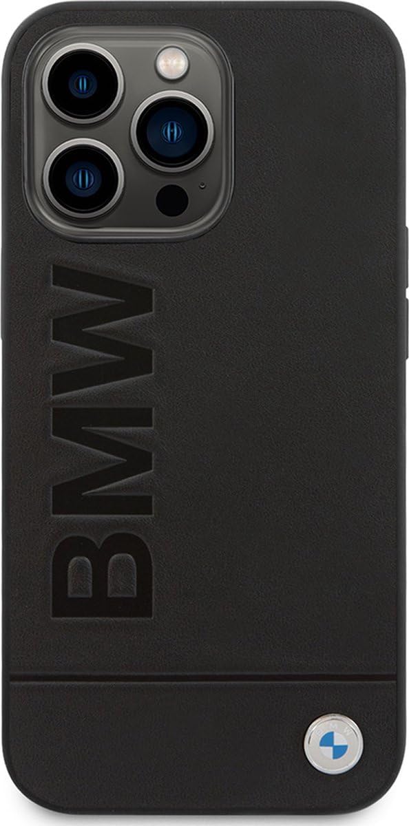Etui BMW BMHCP14LSLLBK Hülle für iPhone 14 Pro 6,1" schwarz/Black Leather Stamp