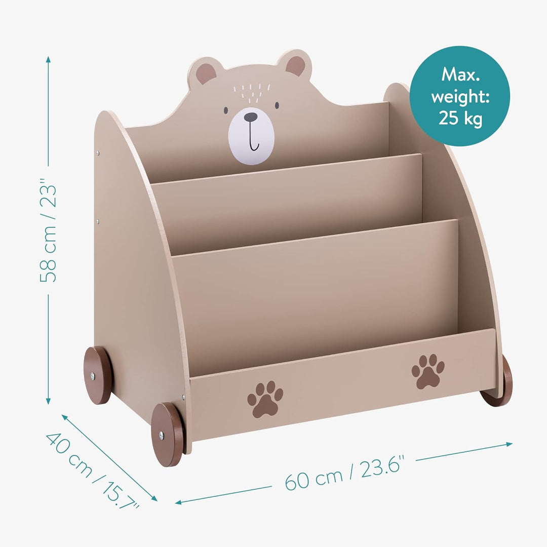 Navaris Bücherregal für Kinder - Kinderzimmer Regal für Bücher und Spielzeug aus Holz - 60 x 58 x 40