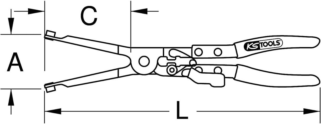 KS Tools 150.1535 Auspuffschellen-Zange PSA, 310mm