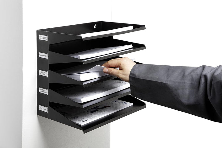 Durable Sortierreck (mit 5 Ablagefächern), für Tisch oder Wand, grau, 336010 Grau 5 Fächer, Grau 5 F