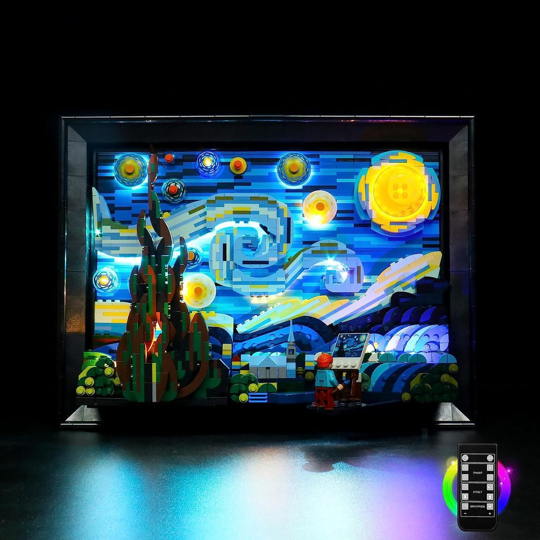 Fernbedienung Licht-Kit für Lego 21333 Ideas Vincent Van Gogh The Starry Night (Kein Lego-Modell), L