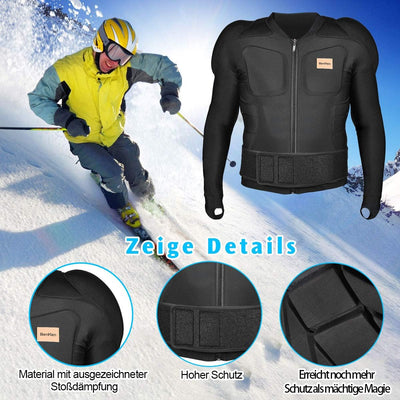 BenKen Skiing Body Short Protector Schutzausrüstung Pad mit Futter Motor Brust Schulter Rückenschutz