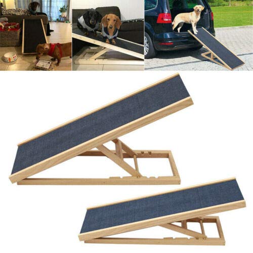 Hundetreppe Auto klappbar Hunderampe für kleine Hunde Haustiere,Hundetreppe 40 cm hoch,rutschfest,Ei