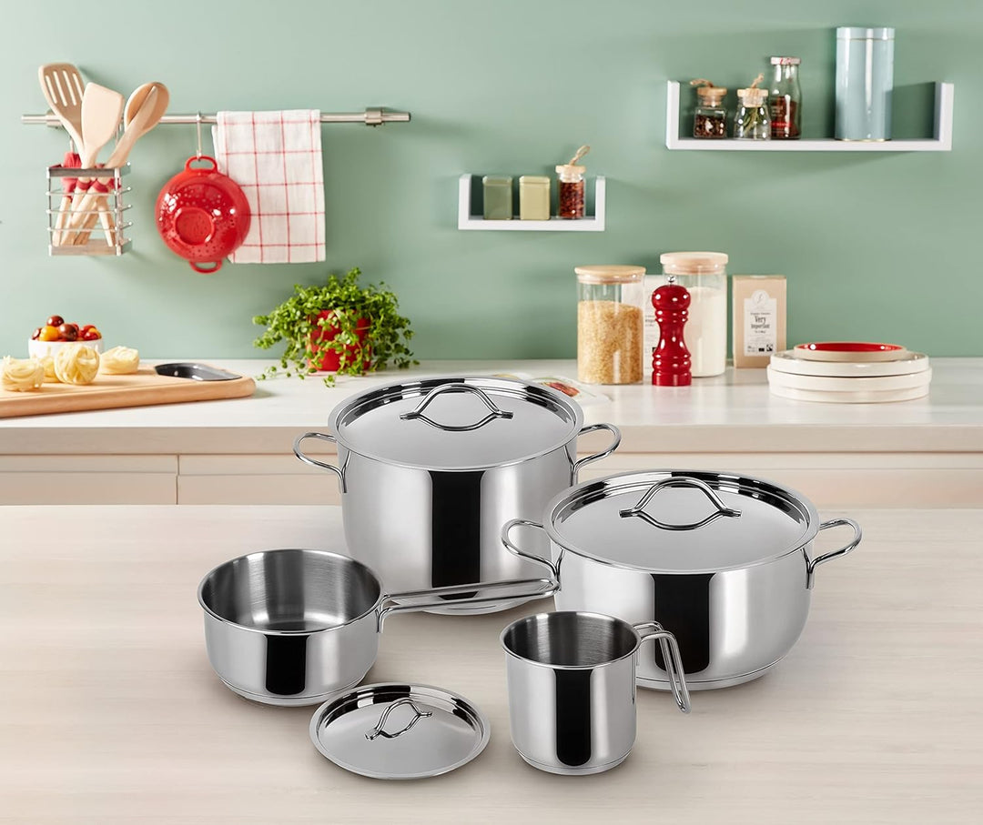 Lagostina Milchtopf Every Edelstahl 18 10 cm 12 Vorbereitung Tischdekoration, Silber/schwarz, 12 cm