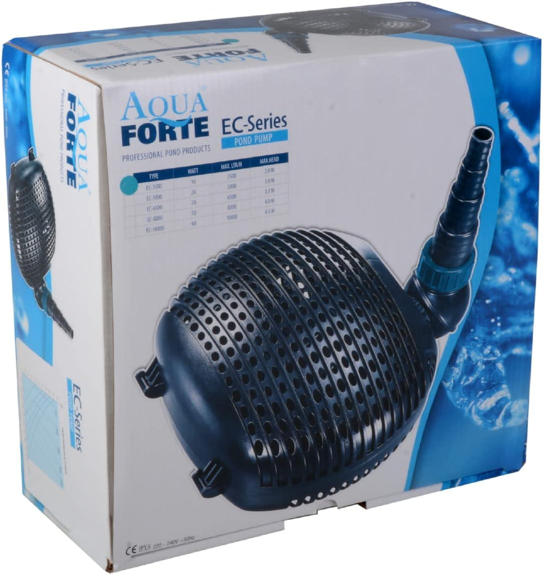 AquaForte EC 3.500 Filter/Teichpumpe, 16 Watt, max. Fördermenge 3.500 Liter pro Stunde, max. Förderh