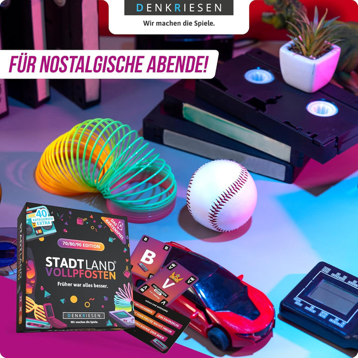 DENKRIESEN - Stadt Land Vollpfosten® – Das Kartenspiel - 70/80/90 Edition - 'Früher war Alles Besser