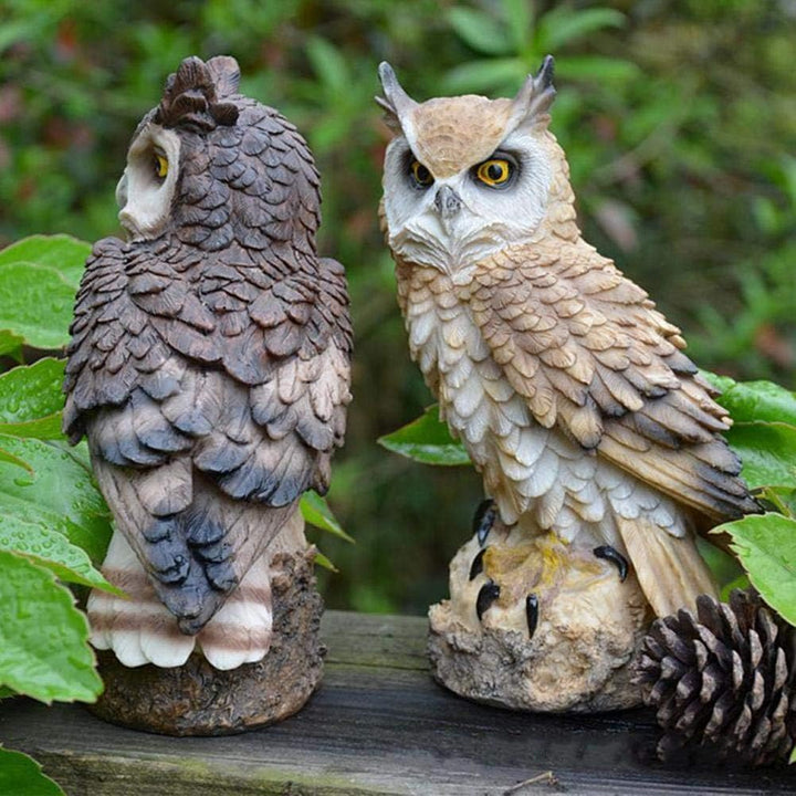 Ysoom Eule Ornamente Dekofigur Eule Greifvogel Gartenfigur Tierfigur Gartendeko Vogeldeko Harz Tierh