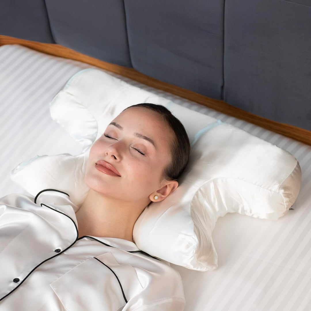 Seidiger Satin Beauty Pillow. Schönheit Kissen. Anti Falten, Wrinkle, Aging.Antialterung. Memory Foa