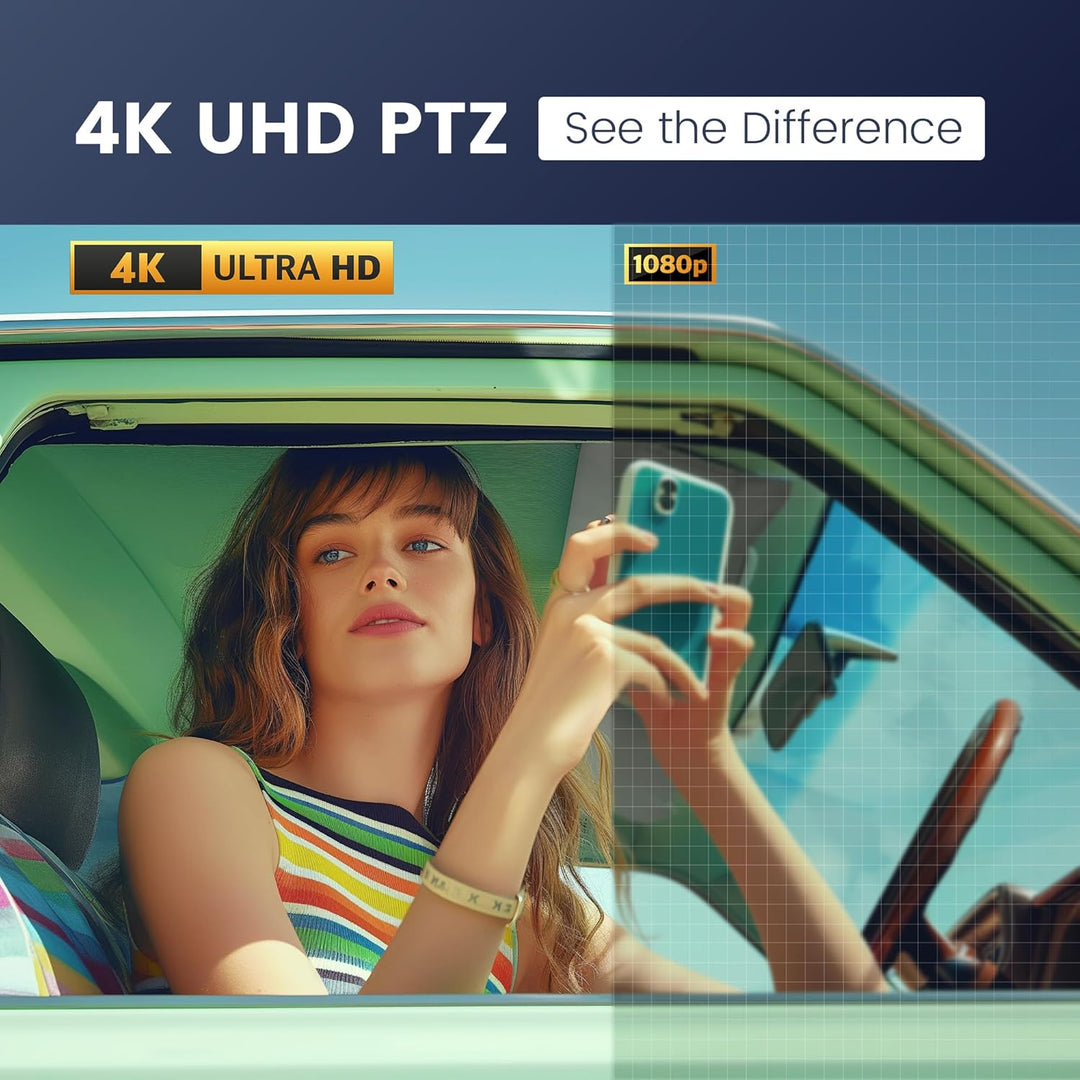 TONGVEO 4K AI Auto-Tracking 5X Digitalzoom USB3.0 124° Weitwinkel PTZ-Kamera und Freisprecheinrichtu