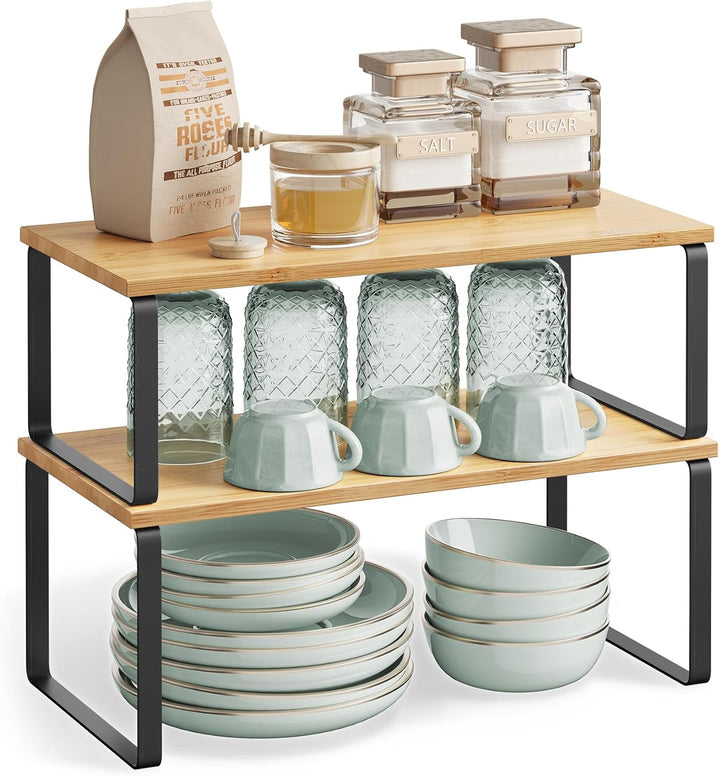 SONGMICS Gewürzregal, 2er Set Küchen-Organizer, Küchenregal, Schrank-Organizer Küche, erweiterbar, k