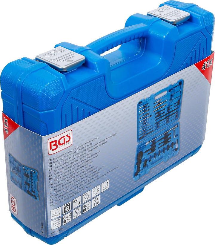 BGS 9565 | Glühkerzen-Ausbau und Gewinde-Reparatur-Satz | M8, M10 | 41-tlg.